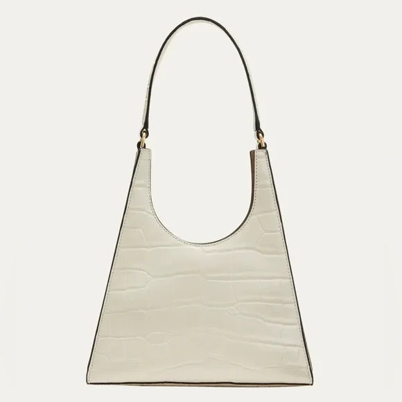 🔥🔥🔥NEW Staud Rey Croc Embossed Leather Shoulder Bag - Picture 2 of 10